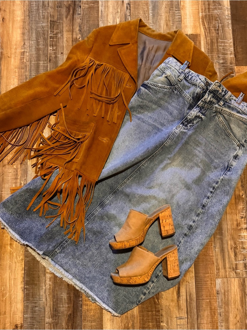 Live The Free Denim Maxi Skirt Blue Size 8